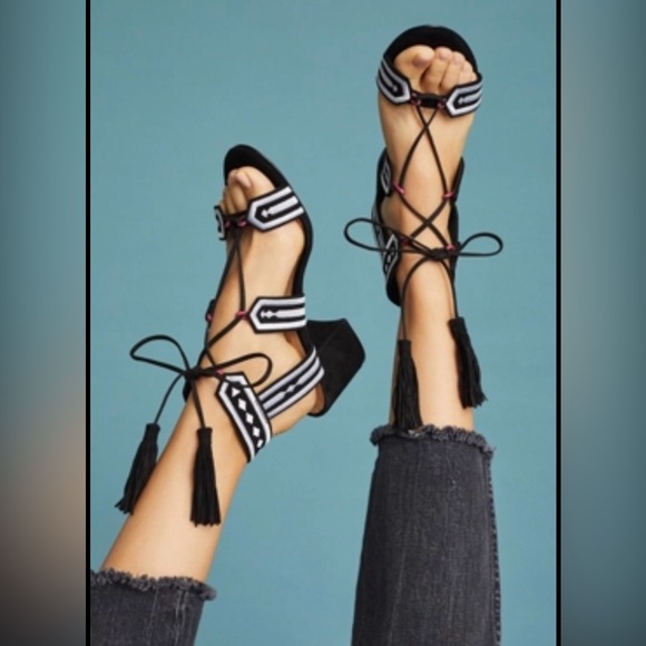 Schutz Anthropologie Liessel Tasseled Heels - Picture 2 of 13